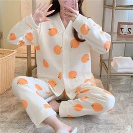 Ethnic Clothing Thick Air Cotton Nightdress Maternity For Sleepwear Pyjamas Breastfeeding 2024 Autumn Winter Pyjamas