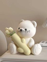 Decorative Objects Figurines Creative violent bear bouquets desktop ornaments cream wind tea table TV cabinet porch home accessories housewarming giftvaiduryd