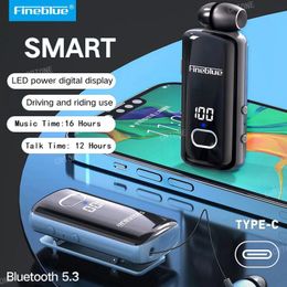 Headphones Fineblue F580 Bluetooth V5.3 Wireless Earphone Retractable Portable Headset Calls Remind Vibration Sport Run Headphone K55 F520