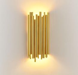 Post Modern Gold Wall Lamp Contemporary Wall Mounted Bedside Lights LivingRoom Led Metal Gold Wall Lights for Home el8197923