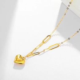 Pendants MIQIAO Real 18K Gold Heart Shaped Pendant Necklace Genuine AU750 Simple Fashion Fine Jewelry Gift for Women