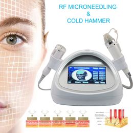 2 in 1 Fractional RF Microneedling Machine With Cryo Cold Hammer Stretch Marks Scar Remover 10pin 25pin 64pin and Nano Micro Needle Treatment For Skin Face Body Lift