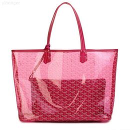 High Quality Ladies Transparent Pvc Beach Bags with Zipper Pouch Customised Clear Handbag for Women