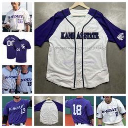 Custom College Kansas State Wildcats baseball jersey Tyson Neighbours all stitched Mens Women jerseys 23 Ty Ruhl 24 Jayden Lobliner 39 Josh Wintroub 35 Andrew Evans