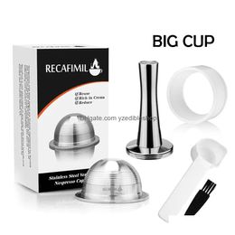 Coffee Philtres Icafilas Reusable Capse Pod For Nespresso Vertuoline Gca1 Env135 Stainless Steel Refillable Dosing 210326 Drop Delive Dh3Me