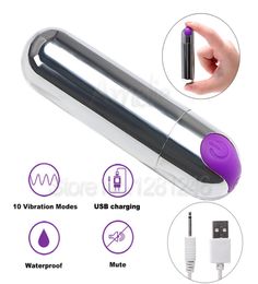 Rechargeable Speed Super Strong Mini Bullet Vibrators Vibe Waterproof Clitoral G Spot Stimulator Adult Magic Wand Sex Toys For Wom4198474