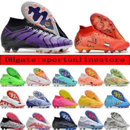 Send With Bag Quality Soccer Boots Zoom Mercurial Superfly 9 Elite AG ACC Socks Football Cleats Mens Soft Leather Comfortable Training Mbappe CR7 Soccer Shoes