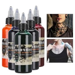 Brushes 100ml Temporary Disposable Matte Tattoo Ink Colored Drawing Airbrush Pigment Microblading Permanent Body Art Makeup Pigment Inks