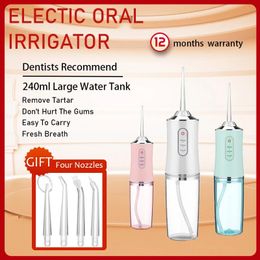 Whitening Oral Dental Water Jet for Teeth Whitening Portable Washing Mouth Hine of Usb Charging Ipx7 Waterproof Water Flosser 4tip