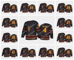 Arizona State Sun Devils 2020-21 Replica Black Jersey Jacob Wilson William Knierim Dominic Garcia Jax Murray College Hockey Jersey2202873