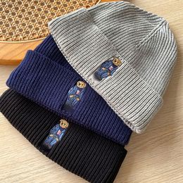Beanie/Skull Caps Polo Bear Embroidery Knit Cuffed Beanie Winter Hat 2024