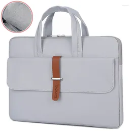 Briefcases Waterproof PU Leather 13 14 15.6 Inch Laptop Bag Men Women Business Handbag Female Notebook