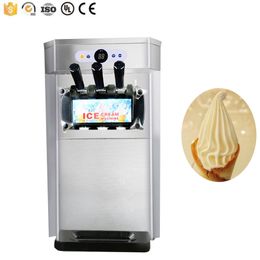 Mini desktop 3 flavor ice cream maker commercial use home no cleaning soft ice cream machine low price supply