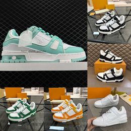 2024 Designer Casual Shoes Men Luxury Sneaker Trainer Virgil Calfskin High quality White Green Red Blue Letter Overlays Leather Platform Low Sports Sneaker AA1