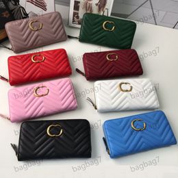 Marmont Zipper leather clip high quality card holder Designer bag coin purse Ladies Handbag Checked Flower Luxury designer Small Wallet genuine leather Card Holder