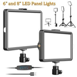 Accessories LED Video Light Photography Selfie Dimmable Panel Lighting Photo Studio Live Stream Fill Lamp Three Color With Tripod Stand