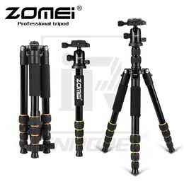 Monopods New Zomei Q666 Professional Aluminium Alloy Tripod Kit Monopod Ballhead for Travel Dslr Camera Light Compact Portable Stand