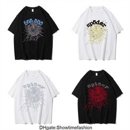 24ss Men T Shirt Pink Young Thug Sp5der 555555 mans Women Quality Foaming Printing Spider Web Pattern Tshirt Fashion Top Tees ya QBUC