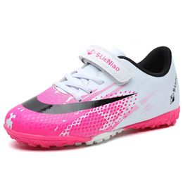 Soccer Shoes for Girls Women Original Football Boots Kids Boys Training Child Sneakers Sports Outdoor Indoor Small Size 30 Pink 240111