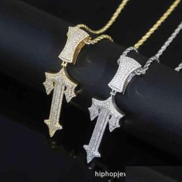 Pendant Necklaces Trapstar London Hip Hop Cross Pendant Inlaid Zircon Pop Rap Style Wearable Tennis Chain Cuba Drop Delivery 2022 207c