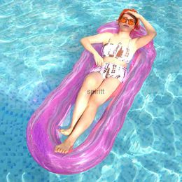 Other Pools SpasHG Floating Water Hammock Portable Water Hammcok Lounger PVC Foldable with Backrest Armrest Swimming Pool Accessories YQ240111