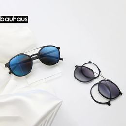 Bauhaus Magnetic Sunglasses Polarized Sunglasses Myopia glasses frame five color fashion Optical ULTEM Eyewear 240110
