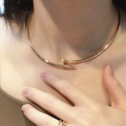 Nail Collar Simple Geometric Shape Sweet Cool 18k Necklace Not Fading Fashionable and Personalised Trend 2C1J