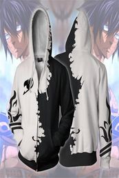 Fairy Tail Grey Fullbuster Anime 3D Print Hoodies Sweatshirts Casual Jacket Coat Cosplay5394085