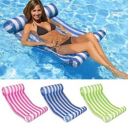 Other Pools SpasHG Adult Floating Bed Premium Swimming Pool Floating Water Hammock Lounge Chair Stripe Beach Inflatable Air Mattress Swim Equipment YQ240111