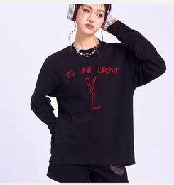 Mens hoodies pullover sweatshirts Laurent long sleeve jumper womens Tops clothing with ys pink Letter flocking sweaters 5XL