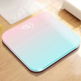 Gradient Colour Intelligent LCD Electronic Scale Digital Display Glass Weight Scale Balance Body Health And Weight Loss 240110