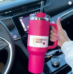 DHL sell well 1:1 Same THE QUENCHER H2.0 Cosmo Pink Parade TUMBLER 40 OZ 304 swig wine mugs Valentine's Day Gift Flamingo water bottles Target Red G0111