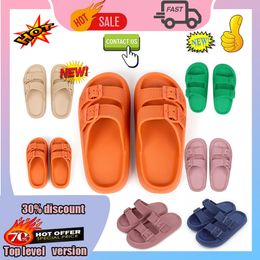 Designer Casual Platform Slides Slippers Woman Light weight wear resistant anti breathable Leather rubber soft soles sandals Flat Summer Slipper Size 36-45