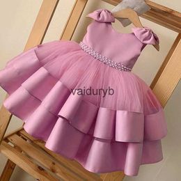 Girl's Dresses Toddler Girl Tulle Bow Dress Baby Elegant Princess Baptism Wedding Tutu Dresses Kids Prom ldren Formal Party Clothes 3 8 Yearvaiduryb