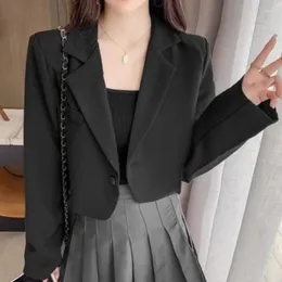 Women's Jackets MUXI Springautumn Solid Color Suit Collar Simple Single Button Long Sleeved Office Jacket Coat