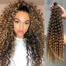 Curly Hair Synthetic High Quality Water Wave Bundles for Women 240110