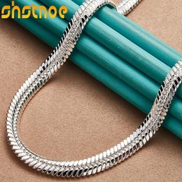 Necklaces SHSTONE 925 Sterling Silver 10mm 18 Inch Side Snake Chain Necklaces For Women Man Engagement Wedding Fashion Charm Jewellery Gifts