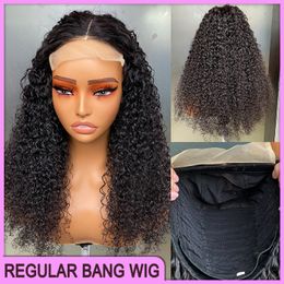 Malaysian Peruvian Indian Brazilian Natural Black Jerry Curly 5x5 Transparent Lace Closure Wig 20 Inch 100% Raw Virgin Remy Human Hair Sale Wig