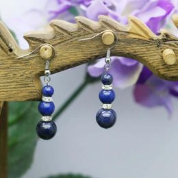 Dangle Earrings Retro Style Dark Blue Natural Lapis Lazuli Stone Lasurite Beads For Women Girls Ladies Gifts Jewellery Making Design