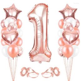 Party Decoration 29Pcs 32inch 1-9th Number Balloons Rose Gold Ballons Set For Birthday Wedding Accessories Baby Shower Baloon Decor