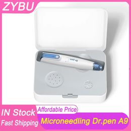 6 Speed Control Facial Derma Pen Microneedling Skin Care Beauty Machine Dermapen Dr.pen Ultima A9 Stamp MTS Tool Needle Face Mesotherapy With 2Pcs Cartridges