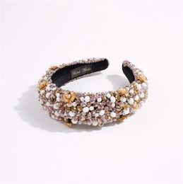 Light Luxury Crystal Hair Hoop Gorgeous Wedding Bridal Hairband Fashion Beaded Fabric Women Headbands 4 Colors7138131