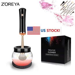 Brushes ZOREYA Electric Makeup Brush Cleaner Dryer Machine Quick and Professional Cleaning Tool Deeply Wash Most Sizes Brushes