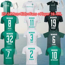 23/24Werder Bremen SPECIAL SOCCER JERSEY 2023 2024 Marvin Ducksch Leonardo Bittencourt BLACK GREEN 23 24 FRIEDL PIEPER FOOTBALL SHIRTS TOP THAILAND QUALITY men kids