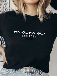 Women's T-Shirt 2024 New Stylish Casual Moer's Day Female T-shirt 2024 Hot Sale Gift Fot Mom Women Shirt Comfort Succinct Holiday Girl Teeyolq