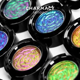 CHAEMACY 6 Colours Glitter Optical Chameleon Powder Eyeshadow Long Lasting Easy to Wear Eye Shadow for Women Makeup Cosmetic 240110