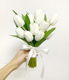 Wedding Flowers 2024 Whitney WB170 Classic Simulated Bouquet Flower White Tulip Bride Holding Silk Flowerr Bou