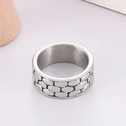 Cluster Rings European American Retro Titanium Steel Stone Texture Men's Ring