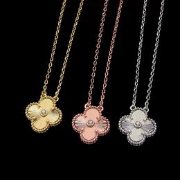 Women's Designer Necklace Brand Clover Necklace Single Diamond Pendant Necklace High Quality 18k Gold Luxury Jewelry Gift