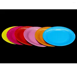 Disposable Dinnerware 50PCS Colorful Paper Plate Dinner Trays For Cake Dessert Fruit Dish - Random Color